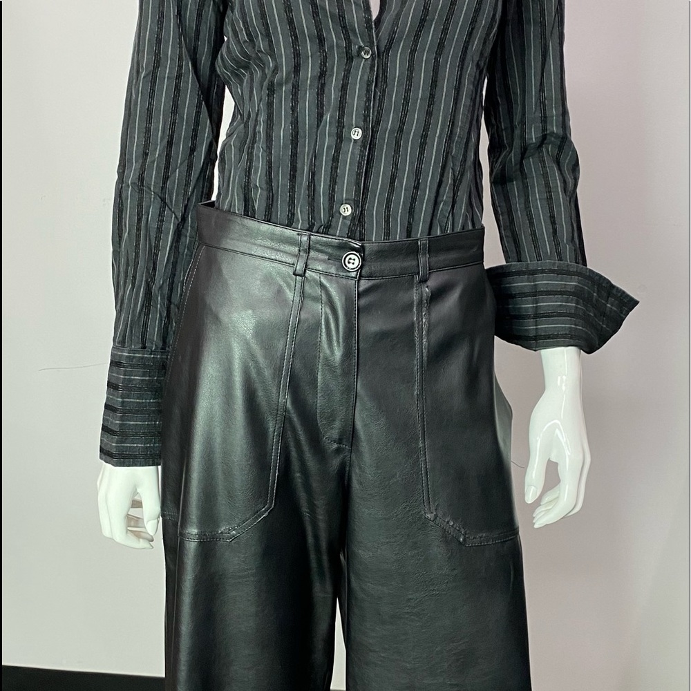 Maska 3/4 Pleather Wide Leg Dress Pant
